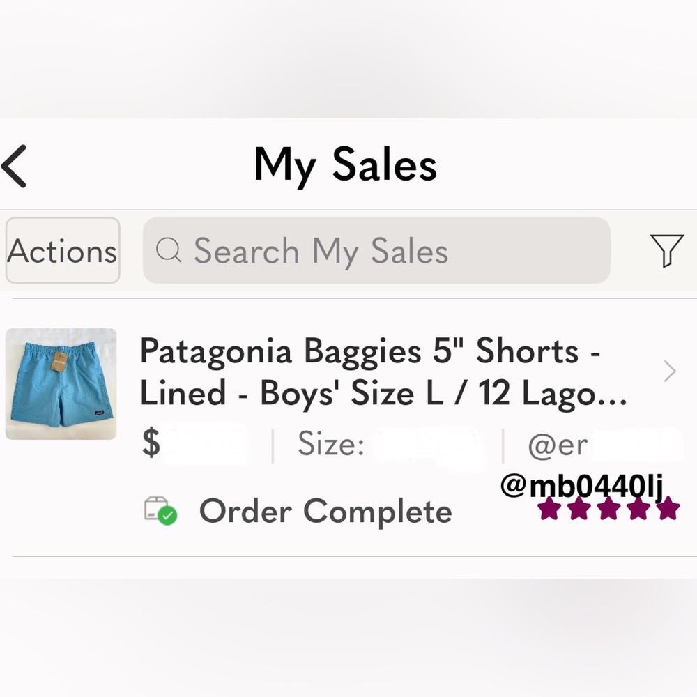 NWT Patagonia Baggies 5" Shorts Kids' Size M / 10 SP24 - Picture 2 of 11